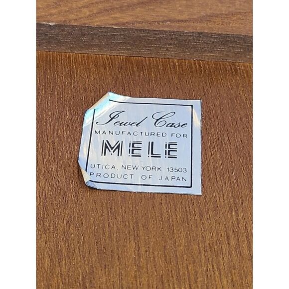 Vintage Mele Wooden Jewelry Dresser Music Box Cane Top Chest Boho Décor *FLAW* - Picture 13 of 16